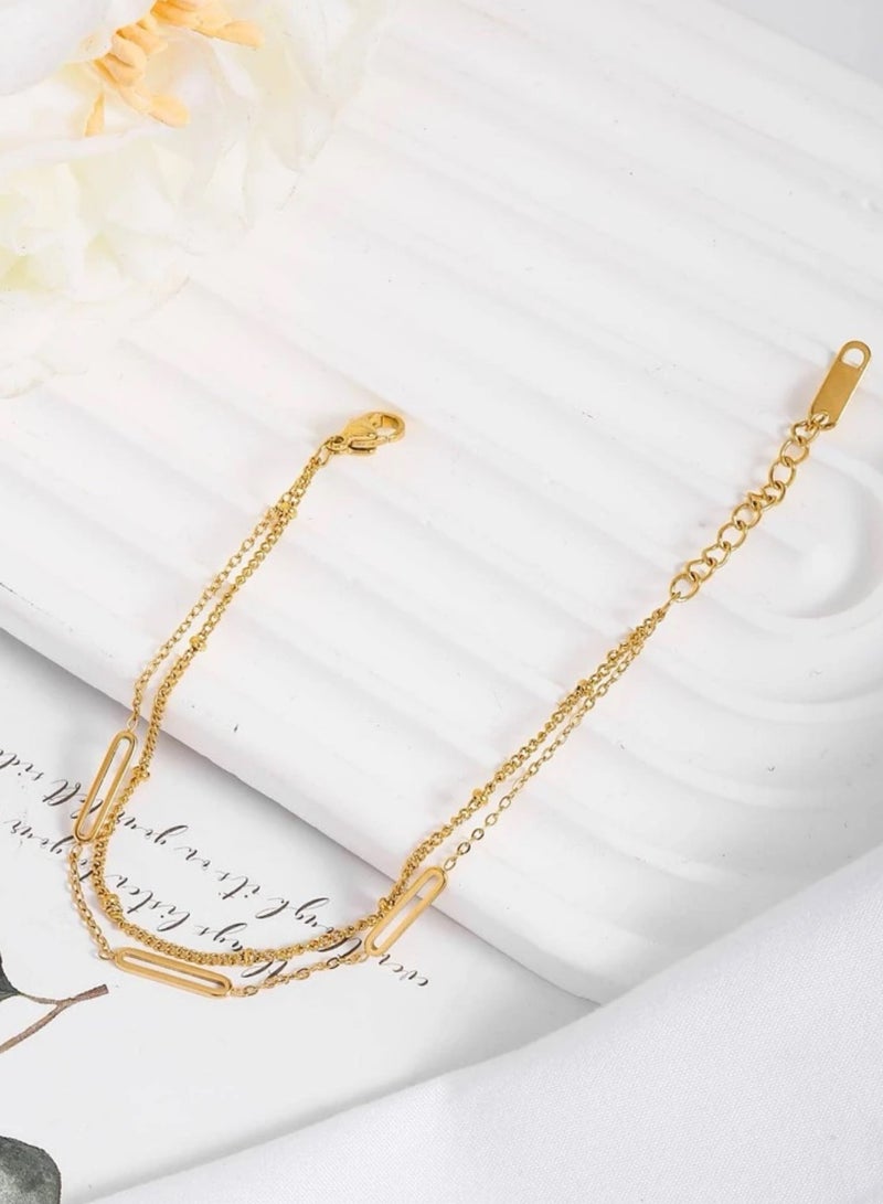 Elegant Gold Plated Stainless Steel Bracelet For Women - Image 2